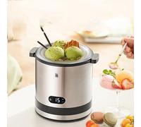 Machine à crème glacée faite maison de 20 minutes avec écran LCD, capacité de 300 ml, couvercle anti-éclaboussures et seau à glace séparé pour la maison et la cuisine