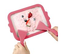 Machine à crème glacée faite maison, machine à faire des rouleaux de crème glacée | Plateau de crème glacée aux fruits pour la maison - Mini machine avec 2 pelles à glace pour yaourt glacé et plus