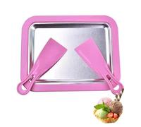 Machine à Crème Glacée Instantanée, Machine à Glace Roulée Avec 2 Spatules, Plancha Glacée, Appareil à Glacee DIY, Ice Roll Plaque, Plaque à Glace Roulée pour La Fabrication De Crème Glacée (Rose)