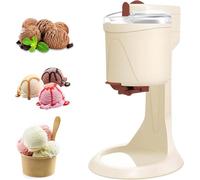 Machine à crème glacée, machine à crème glacée douce 1Lfruit, machine à crème glacée douce à faire soi-même, opération simple à pousser, saine, pour la maison, yaourt surgelé Beige,27*42.5cm
