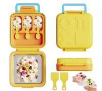 Machine à crème glacée manuelle 2 en 1 et moule à sucettes glacées, machine à yaourt glacé portable à faire soi-même, machine à crème glacée maison avec boîte de rangement pour faire des slushies de