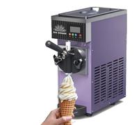 Machine À Crème Glacée Molle de Comptoir 450 W, en Acier Inoxydable avec Trémie de 2,5 L, Rendement de 4 À 5 Kg/h, Écran Lcd, Nettoyage Automatique Et Refroidissement Rapide(Purple)