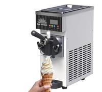 Machine À Crème Glacée Molle de Comptoir 450 W, en Acier Inoxydable avec Trémie de 2,5 L, Rendement de 4 À 5 Kg/h, Écran Lcd, Nettoyage Automatique Et Refroidissement Rapide(White)