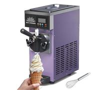 Machine à crème glacée molle, machine à crème glacée à saveur unique de comptoir de 750 W avec trémie réfrigérée de 3,5 L, réservoir de congélation de 1,2 L, nettoyage automatique(Purple,BQL68)