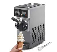 Machine à crème glacée molle, machine à crème glacée à saveur unique de comptoir de 750 W avec trémie réfrigérée de 3,5 L, réservoir de congélation de 1,2 L, nettoyage automatique(Grey,BQL68)