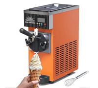 Machine à crème glacée molle, machine à crème glacée à saveur unique de comptoir de 750 W avec trémie réfrigérée de 3,5 L, réservoir de congélation de 1,2 L, nettoyage automatique(Orange,BQL68)