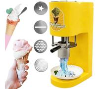 Machine à crème glacée molle, machine commerciale de presse à crème glacée à spaghetti, for la formation de nouilles, machine à crème glacée électrique avec démarrage à une touche(Yellow)