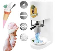 Machine à crème glacée molle, machine commerciale de presse à crème glacée à spaghetti, for la formation de nouilles, machine à crème glacée électrique avec démarrage à une touche(White)