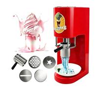 machine à crème glacée molle, Presse Machine à Glace Spaghetti avec 4 moules interchangeables, Facile à Nettoyer, adaptée aux cafés, aux Hotels et Food Trucks(rouge)