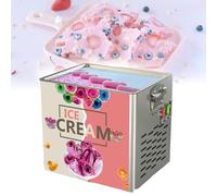 Machine à crème glacée roulée 200 V/180 W, machine à yaourt frit, taille du wok 300 x 240 mm, profondeur 15 mm, mini machine à glace frite à la maison, avec 2 pelles à glace frite, pour magasins de