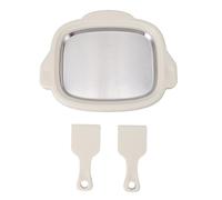 Machine à crème glacée roulée, plaque froide instantanée en acier inoxydable 304 avec 2 pelles, plateau à rouleaux de crème glacée refroidissant uniformément pour des activités (Blanche)