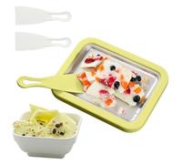 Machine à crème glacée roulée - Plateau pour rouleaux de yaourt - Assiette froide instantanée avec 2 spatules | Pour adultes, maison, cuisine, fête, réunion de , vacances en plein air