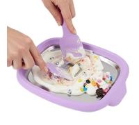 Machine à crème glacée roulée, réutilisable avec 2 grattoirs, machine à crème simple - pour la maison, le sorbet, le dessert, les , les débutants, le plaisir familial, la cuisine à la maison et