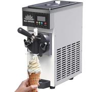 Machine à crème glacée Soft Serve, congélateur de table de 2,5 L avec nettoyage automatique en une touche, panneau LED intelligent et paramètres de dureté réglables pour snack-bars et événements