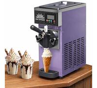 Machine à crème glacée Soft Serve, machine à saveur unique de comptoir de 450 W, rendement de 4 à 5 l/h, boîte de matériau de 2,5 l et boîte de congélation de 1 L, panneau LCD, pré-refroidissement et