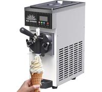 Machine à crème glacée Soft Serve - Machine commerciale avec panneau LCD, nettoyage automatique et pré-refroidissement pour restaurants et magasins de desserts