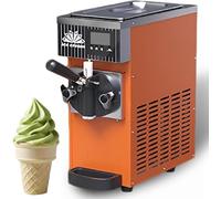 Machine à crème glacée Soft Serve, machine de comptoir avec pré-refroidissement et nettoyage automatique, écran LCD, idéal pour les fêtes et les desserts