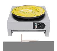 Machine à crêpe en acier inoxydable - Machine à crêpe électrique robuste et durable - Très efficace - Spatule en bois pratique - Convient pour les cuisines, les restaurants, les cafétérias, les ventes