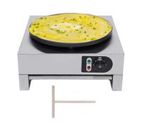 Machine à crêpes électrique professionnelle 3000 W - Plaque à crêpes anti-adhésive avec écarteur en bois