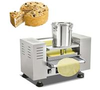 Machine à croûte de gâteau commerciale, machine à gâteau automatique 2200 W et machine de production de croûte à mille couches, vitesse réglable, chauffage uniforme, pour tortilla,