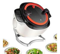 Machine à cuisiner automatique, Wok électrique de 6L avec 3 réglages de vitesse et rotation à 360°, démarrage en un seul bouton pour faire sauter, mijoter et cuisiner