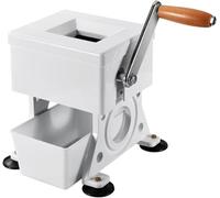 Machine à découper la viande, fonctionnement à manivelle, lame en acier inoxydable, épaisseur réglable de 1,5 à 10 mm, boîte de réception, idéale pour les bouchers