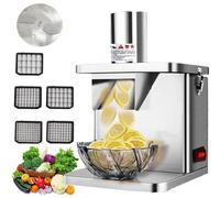 Machine à Découper Les Légumes électrique 250W 6~15Mm Réglable, Trancheuse à Fruits Et Légumes Commerciale En Acier Inoxydable Pour Citron, Pomme De Terre, Oignon, Ail, Etc.