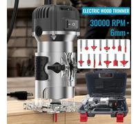 Machine à Défoncer le Bois 800W 33000RPM, Défonceuse Électrique pour le Travail du Bois, Outil de Découpe et de Fraisage à 6 Vitesses, Outils de Sculpture sur Bois, Outils Électriques pour Menuisier B