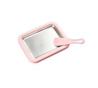 Machine à Dessert Glacé Plaque Rouleaux Glacés Bac à Crème Sorbetière Manuelle Acier Inoxydable 304 sans Électricité avec Outils à Mélanger Adaptée à, 藕粉色, 17.5 22.5 3.5 Cm