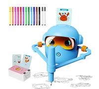 Machine à dessin pour - Robot électronique pour la créativité ABS 11 cm 12 cm Droïde artistique interactif 100 cartes 12 stylos colorés Apprentissage vocal Cadeau d'anniversaire