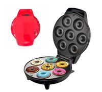 Machine à Donuts 1200W 7 Cavités Appareil à Mini Donuts Antiadhésif Chauffage Double Face pour Petit-Déjeuner Goûter Blanc