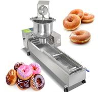 Machine À Donuts Mini Commerciale À Rangée Unique, Friteuse Électrique À Donuts en Acier Inoxydable 304, 450-800 Pièces/heure, Comptage Et Retour Automatiques, Minuterie Et Contrôle de Température