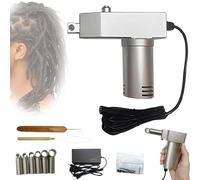 Machine à dreadlocks portable for dreadlocks instantanés, machine à dreadlocks électrique portable avec 6 trous de remplacement, machine à crochet, extensions de cheveux à tressage automatique