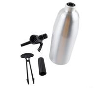 Machine à eau gazeuse en aluminium pour SodaStream pour cristal (argent) | Compatible avec cristal, économise le plastique, boîtier en aluminium argenté, hauteur de 33 cm, facile à utiliser