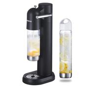 Machine à Eau Gazeuse et à Soda Streaming pour la Maison | avec 2 Bouteilles sans BPA (1L + 0.5L) | Compatible Cartouches CO2 60L (Non Incluses) | Noir