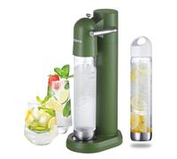 Machine à Eau Gazeuse - Fabricant de Soda Maison avec Bouteilles sans BPA (1L+1L), Machine à Soda Streaming, Compatible Cartouches CO2 60L (Non Inclus), Vert