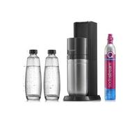 Machine à eau pétillante Noir + 2 carafes en verre d'1 L SODASTREAM