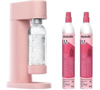 Machine à eau pétillante MYSODA Woody Pink - Pack 2 cylindres CO2 60L + bouteille 1L de gazéification