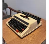 Machine à écrire manuelle à l'ancienne - Machine à écrire portable pour le traitement de texte, avec double bobine de ruban noir et rouge inclus