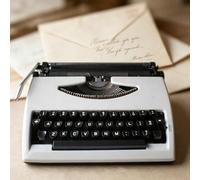 Machine à écrire Manuelle Classique à l'ancienne, Machine à écrire Vintage for Lettres et Notes, décoration rétro for la Maison et Le Bureau(White)
