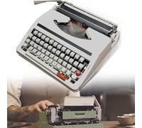 Machine à écrire manuelle portable rétro classique - Machine de traitement de texte anglais vintage avec double ruban et étui de transport