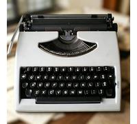 Machine à écrire Manuelle Portable Vintage Machine à écrire Classique à l'ancienne Machine à écrire Manuelle rétro pour l'écriture créative de Lettres(White)