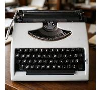 Machine à écrire Manuelle Portable Vintage Machine à écrire Classique à l'ancienne pour Lettres et Notes Décoration mécanique rétro(White)