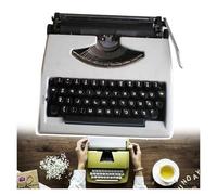 Machine à écrire Manuelle portative, Vintage Classique rétro Ancien for Les écrivains, sans Alimentation électrique, Peut être utilisée for la décoration de la Maison, du café et du Bar(White)