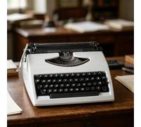 Machine à écrire Manuelle rétro Portable Machine à écrire mécanique Vintage Classique pour l'écriture créative de Lettres(White)