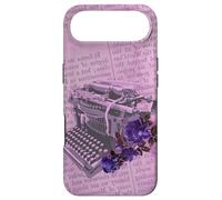 Machine à écrire Manuelle Vintage Art Floral Journal Violet Typiste Coque pour iPhone Air