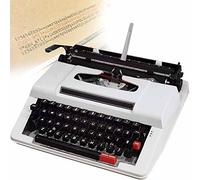 Machine à écrire manuelle vintage avec clavier rouge/noir | Machine à écrire manuelle rétro avec clavier rouge-noir, aucune alimentation nécessaire, portable (noir, blanc)