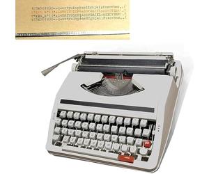 Machine à écrire manuelle vintage avec étui de transport, clavier rétro | Comprend un étui de transport de protection et des barres de caractères à impression claire pour une écriture immédiate et