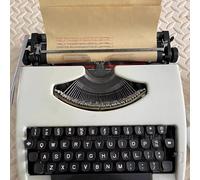 Machine à écrire Manuelle Vintage avec Ruban, Machine à écrire Portable à l'ancienne Nostalgie Classique, Machines à écrire anglaises mécaniques, Saisie Facile, idéale for Les écrivains,(White)