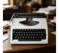 Machine à écrire Manuelle Vintage Classique Machine à écrire mécanique à l'ancienne pour Lettres et Notes Décoration pour la Maison Le Bureau ou la Chambre(White)